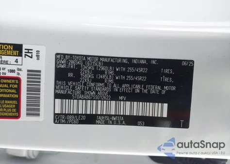 2025 Lexus Tx 500H F Sport Luxury z USA, uszkodzony, nr VIN 5TDABAB67SS012622